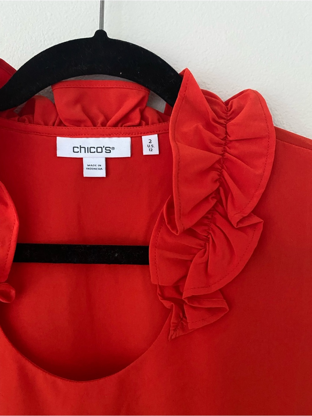 Chico's Red Ruffle Tank Top - Picture 2 of 7